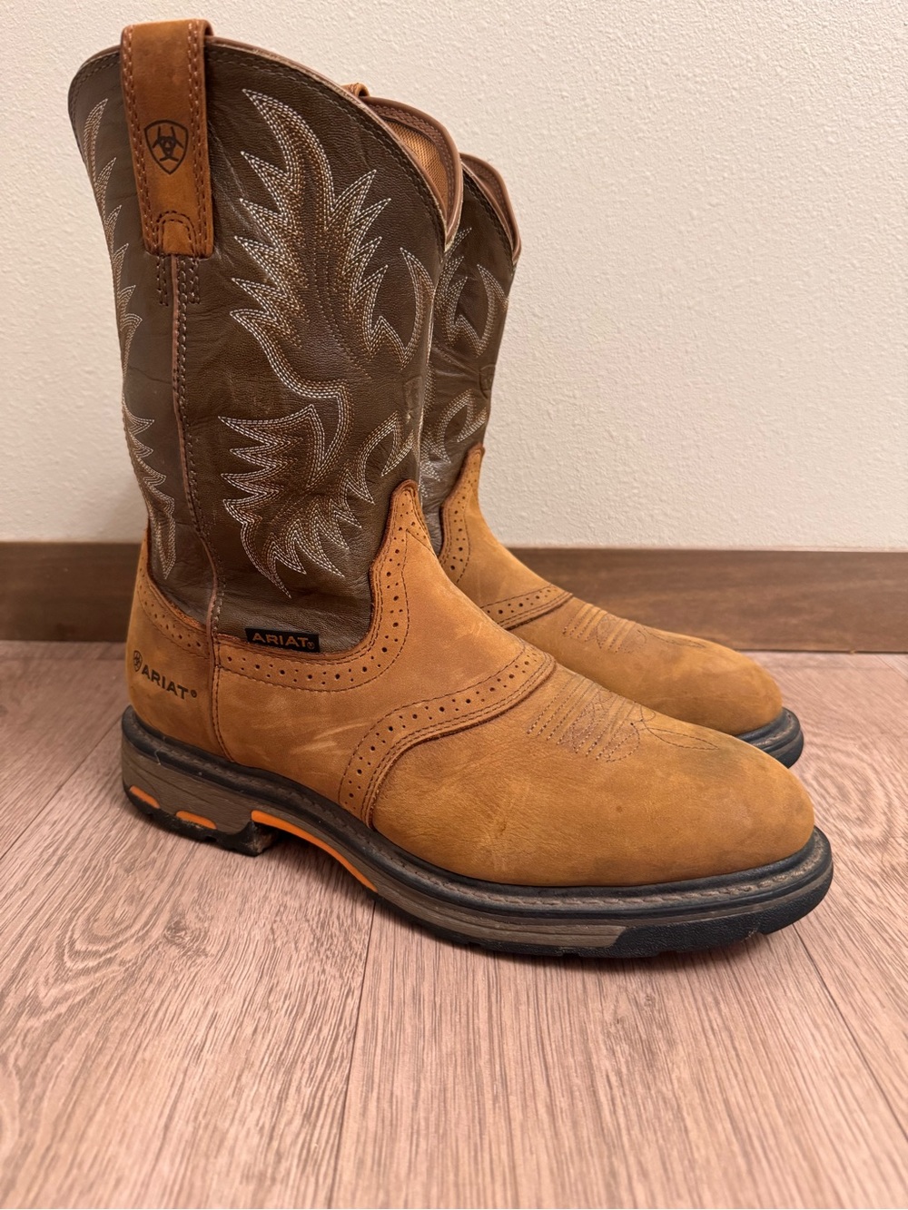 Ariat Brown and Tan Men's Western Work Boots